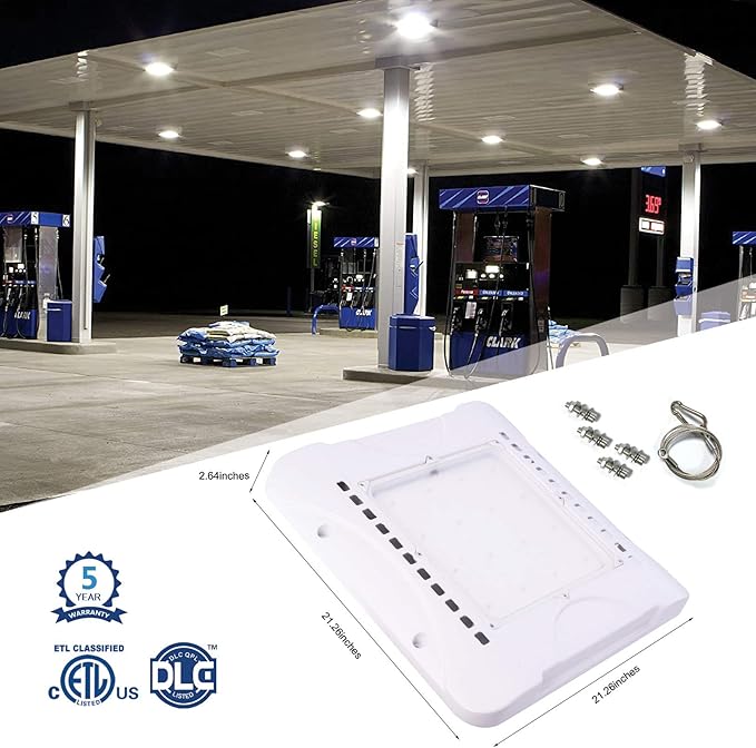 LED Canopy Lights 240W 33600 Lumens 5000K Daylight White 850W HID/MH Equivalent,Die Cast Aluminum Waterproof IP65,Commercial Area & Outdoor Lighting,Ceiling Lighting Fixtures (4 Pack)