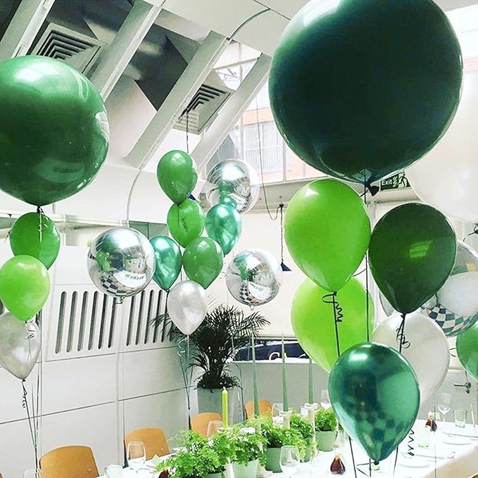 PartyWoo Dark Green Balloons 4pcs 36 Inch Emerald Hunter Forest Green Balloons for Wedding Boy Baby Shower Birthday Christmas Graduation Dinosaur Jungle Golf Theme Party Decorations Green-Y56