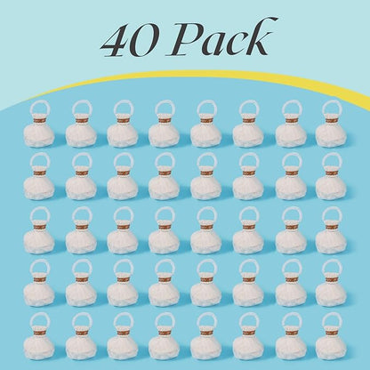 40Pack Streamers Poppers, No Mess Paper Crackers, Hand Throw Confetti Streamer for Birthday, Wedding, Party Celebrations, White