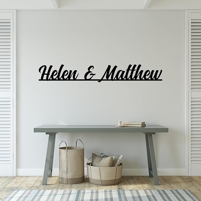 Personalized Metal Couples Sign – Custom Romantic Home Décor Featuring Two Names, Elegant Bedroom Accent for Weddings, Anniversaries, or Engagement Celebrations