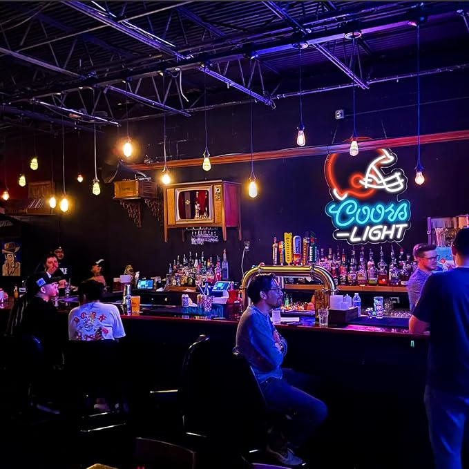 JFLLamp Rugby Helmet Crs Light Neon Signs for Wall Decor Football Neon Lights for Bedroom Led Signs Suitable for Man Cave Bar Pub Christmas Birthday Party Gift