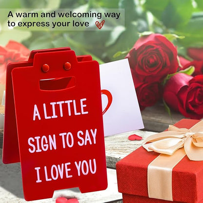 Artlunar Valentines Gifts for Her Him - Romantic I Love You Sign Funny Table Desk Decor for Birthday Wedding Christmas Aniversary Gifts
