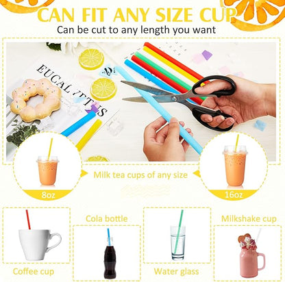 Tessco for you 3200 Pcs 9.84 Inch Jumbo Smoothie Straws Bulk Large Plastic Disposable Bubble Tea Straws Wide-Mouthed Individually Wrapped for Tall Homemade Milkshakes Drinking (Colorful)