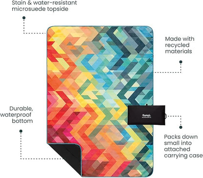 Rumpl Everywhere Mat | Lightweight Ground Cover for Hiking, Camping, Traveling, Picnics | 52" x 75" | Geo