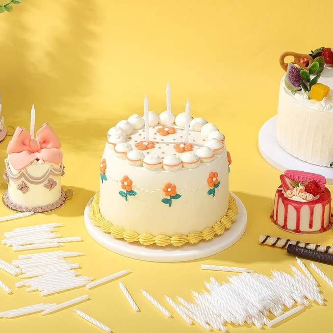 MTLEE Spiral Birthday Candles Colorful Cake Paraffin Candles for Celebrating Birthday Cake Decorations for Holiday Party(1 Color,288 Pcs)