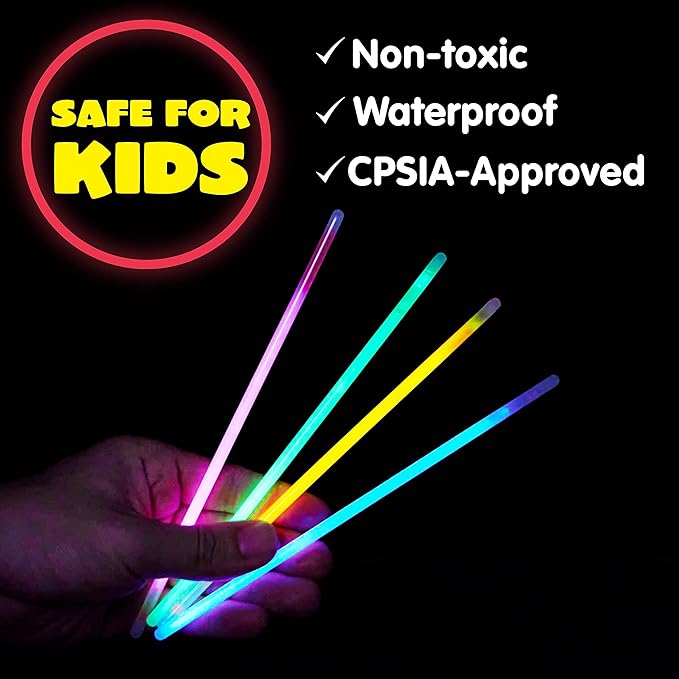 JOYIN 1000 Pcs 8" Glow sticks Bulk Party Favors Pack, Neon Glow in the Dark Party Supplies, Light Up Necklaces and Bracelets with Connectors, Christmas, Halloween, Football, Birthday Decorations