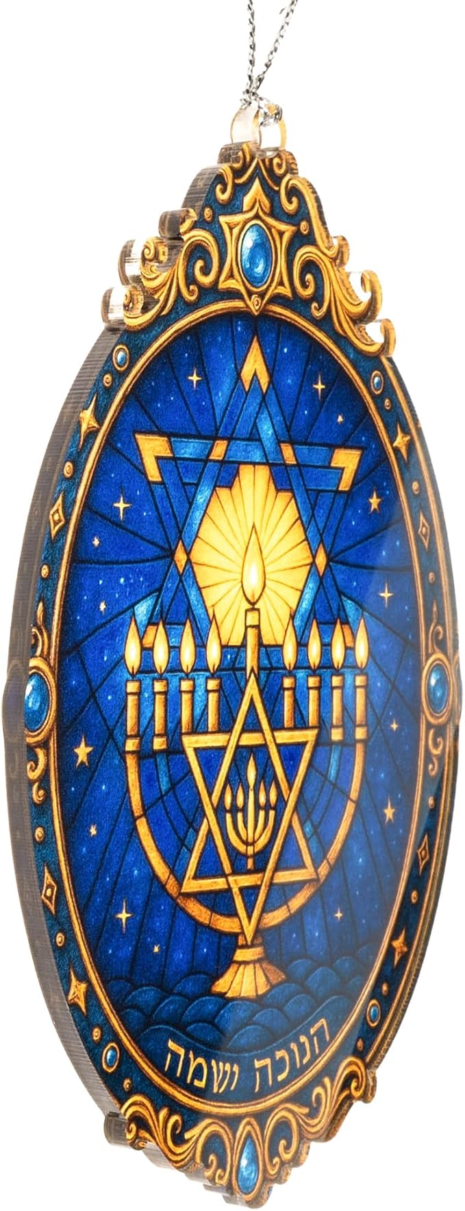 Hanukkah Menorah Ornament – Hanukkah Ornament – Jewish Gifts – Holiday Decor – Christmas Ornament – Christmas Ornament 2025 – White Elephant Gifts - Xmas Tree Funny Decoration