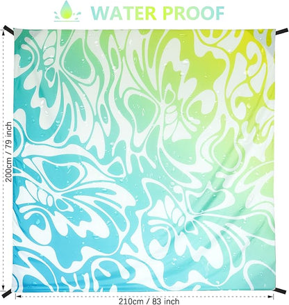 Beach Blanket Waterproof Sandproof Extra Large Beach Mat 79" X 83"/120"x108"for 1-8 Adults Quick Drying Durable Outdoor Picnic Mat for Beach Travel Camping Hiking