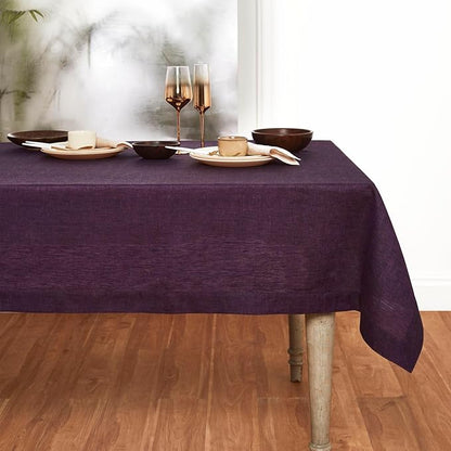Solino Home Grape Linen Tablecloth 52 x 52 Inch - 100% Pure Linen Square Table Throw - Athena, Machine Washable Tablecloth for Fall, Autumn, Christmas, New Year