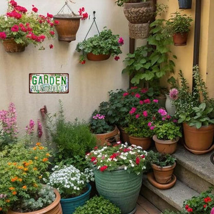 Vintage Garden Metal Tin Sign License Plate Wall Decor for Garden Lover 12 x 6 Inches - all pollinators welcome here