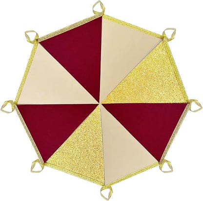 Burgundy Beige Gold Party Pennant Banner Flag Maroon Gold Hanging Glitter Paper Triangle Bunting for Graduation Birthday Bridal Shower Wedding Bachelorette Anniversary Baby Shower Party Decorations