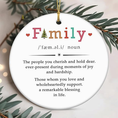 Gifts for Family, Christmas Ornaments 2025 - Family Decor Gifts for Mom, Dad, Daughter, Son, Husband and Wife, Grandma, Grandpa Gift Ideas - Christmas Tree Decoration Ceramic Ornament