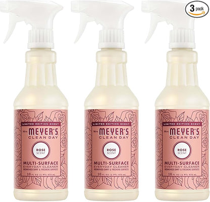 MRS. MEYER'S CLEAN DAY Multi-Surface Everyday Cleaner, Rose Scent, 16 Fl Oz Bottle - 3 Pack