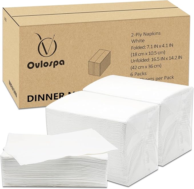 Disposable Napkins, 900 Count 2-Ply White Napkins Bulk, Paper Dinner Napkins for Wedding Party Bathroom and Everyday Use (16.5" X 14.2")