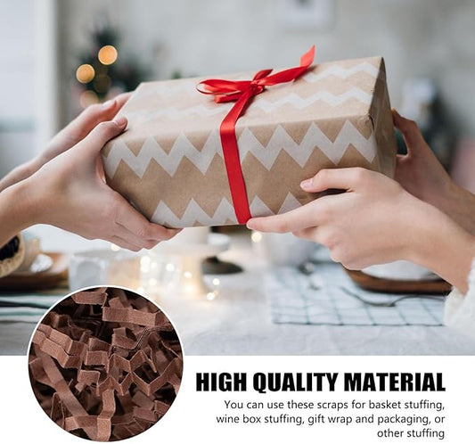 1 LB Brown Crinkle Cut Paper Shred Filler Great for Gift Wrapping, Basket Filling, Birthday, Wedding, Halloween, Thanksgiving Christmas Day, New Year Party Decorations Filling Supplies