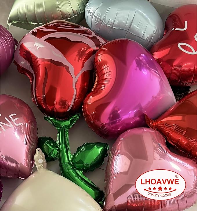 Gradient Pink Heart Shaped balloons Pack of 10,18 Inch Love Valentine Balloons Heart Romantic Balloons For Valentines Day Propose Marriage Wedding Bridal Shower Engagement Party Decorations