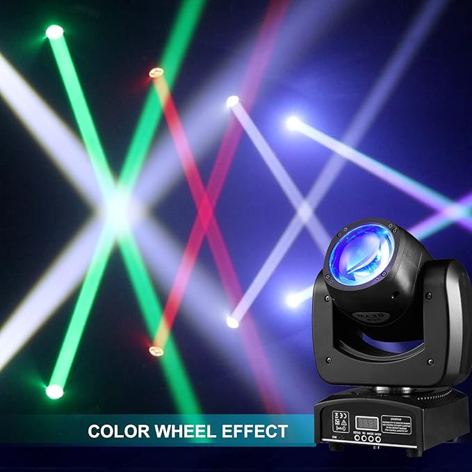 90W LED Moving Head DJ Lights Mini Beam Stage Lights Super Bright Spot RGBW 4IN1 DMX 512 12CH Sound-Activated for Wedding DJ Party Stage Lighting (90W, 2)