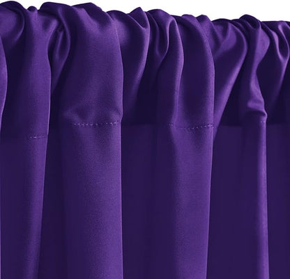 Hiasan Purple Backdrop Curtains for Parties, Polyester Photography Backdrop Drapes for Family Gatherings, Wedding Decorations, 5ftx10ft, Set of 2 Panels