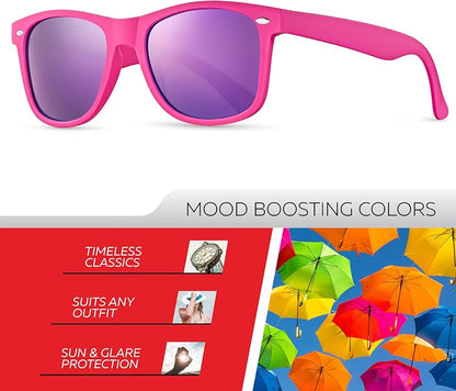 Retro Rewind Polarized Sunglasses for Men and Women - UV Protection Classic Sun Glasses