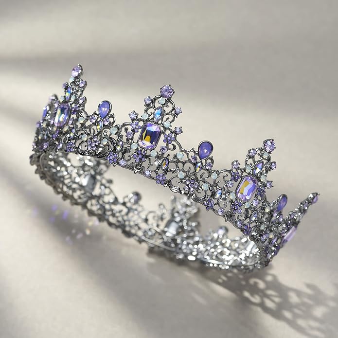 SWEETV Queen Crown for Women - Baroque Wedding Tiaras and Crowns,Jeweled Tiara Crown,Prom Birthday Halloween Hair Accessories