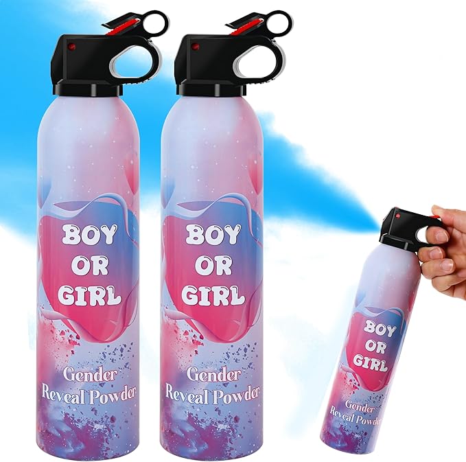 2 Pack Blue Gender Reveal Powder for Baby Boy, Color Powder or Dust for Gender Announcement Idea, Baby Shower Decoration, Supply, Party