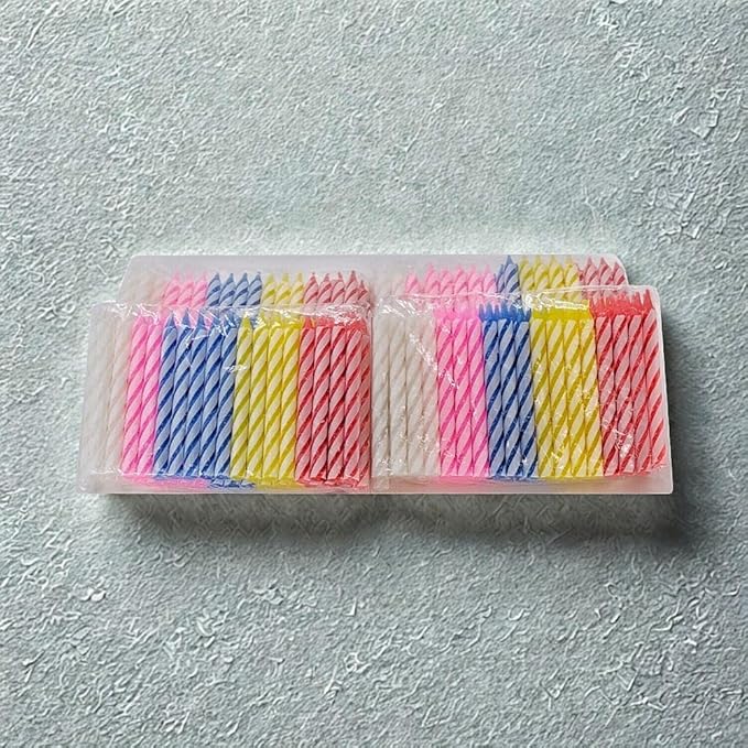 Cwise 280-Count Birthday Candles Bulk Pack with Holders – Spiral Cake & Cupcake Candles – Multicolor Slim Party Candles – Colorful Cake Decorations
