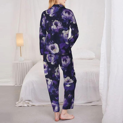 Retro Bee And Floral Women'S Pajama Sets Ultra-Soft Printed Sleepwear