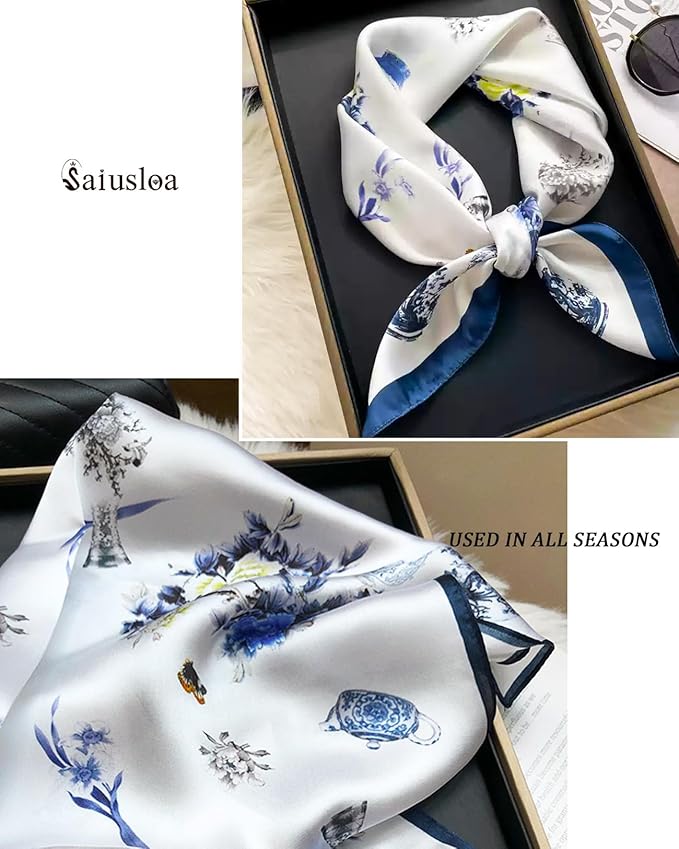 Neck Scarf For Womens Silky Head Scarves Hair Bandanas Square Scarf Fashion Accessories lightweight
