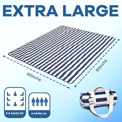 Genovega Waterproof Sandproof Beach Blanket Picnic Outdoor Mat Extra Large Foldable Sand Free Big Giant XL Car Essential Roadtrip Gadget Rv Accessories Gear Must Haves Hiking Items Necessities