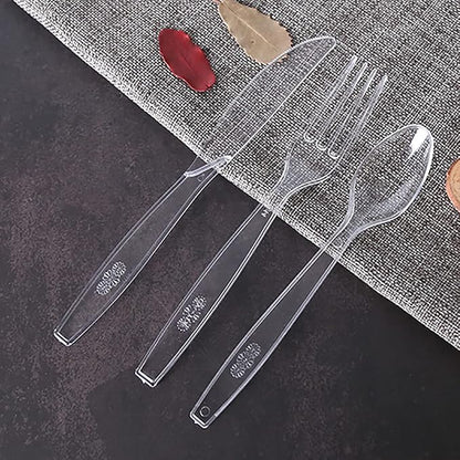 500 Count Extra Heavy Duty Plastic Silverware, 200 Forks, 200 Spoons, 100 Knives, Disposable Plastic Cutlery Set for Parties, Picnics, Big Event, Daily Use