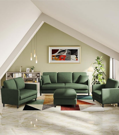 83" Couches for Living Room, Comfy Sofas for Living Room, Teddy Sofa Couch, Tool-Free Setup Loveseat Sofa, All-Wood Love Seat Couches, Small Couch 2 Pillows Included, Green