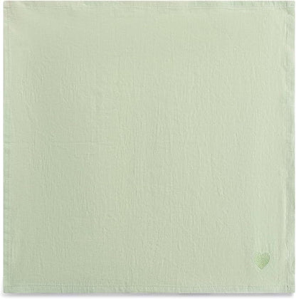 100% Linen Napkins Set of 4 -Sage Green Cloth Dinner Napkins, Embroidered, Washable and Reusable, Elegant Table Decor for Summer Dining, Wedding & Special Occasions, 17.7 x 17.7 Inch