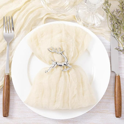 Socomi Beige Cheesecloth Napkins Fall Thanksgiving Cheese Cloths Gauze Set of 50 Boho Washable Dinner Table Napkins for Wedding Party Baby Shower Birthday Party Decor