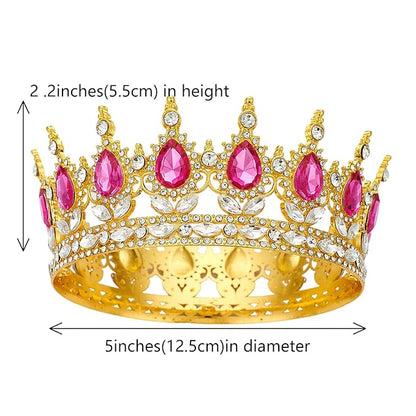 Queen Golden Rose Rhinestone Tiaras for Women - Costume Party Hair Accessories Princess Birthday Tiara Crystal Bridal Crown