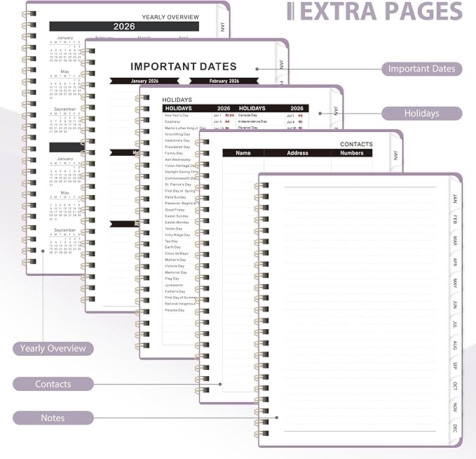 2026 Planner, Weekly and Monthly Calendar Academic Planner, Jan 2026 - Dec 2026, 8.5‘’ x 11'', Planning Agenda Book for Desk Accessories and School Supplies - Letter Size