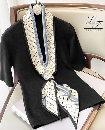Head Scarf Hair Neck Scarves For Women Purse Bag Scarfs For Handbags Silky Long Thin Satin Headscarf Fashion