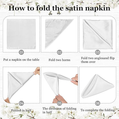 Bailarina 120 Pack Silver Satin Napkins,17x17 Inches Wedding Napkins Square Soft Silky Table Napkins Bulk Decorative Elegant Cloth Napkin for Party Decoration, Banquet,Wedding,Graduation