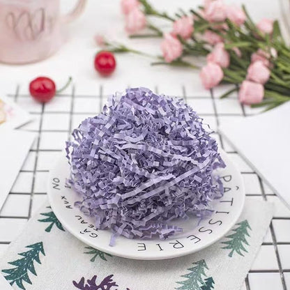2 LB Light Purple Crinkle Cut Paper Shred Filler Great for Gift Wrapping, Basket Filling, Birthday, Wedding, Halloween, Thanksgiving, Christmas Day, New Year Party Decorations Filling Supplies