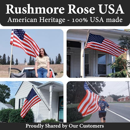 American Flags for Outside 5x8-100% MADE IN THE USA -Indestructible Durable Outdoor Heavy Duty Spun Polyester US Flag -United States Flags Sewn Stripes and Embroidered Stars - FMAA Certified