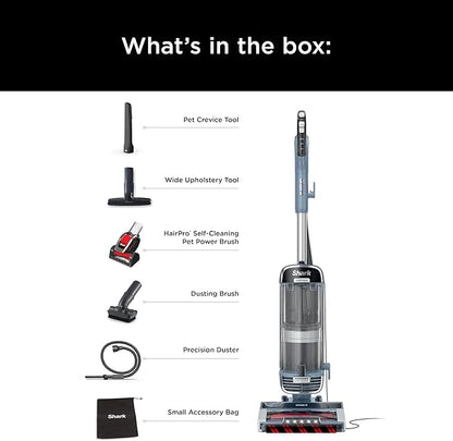 Shark Performance Powered Lift-Away Upright Vacuum, Ultra-Powerful Suction, No Hair Wrap, LED Headlights, Pet Hair Pickup, Carpets & Hardfloors, Odor Neutralizer Technology, Nordic Blue, UV2500