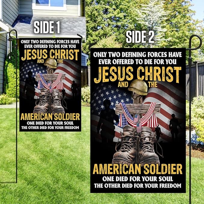 FLAGWIX American Army Veteran Flag - USA Premium Polyester American Garden Flag 12x18 - Patriotic 4th of July Memorial Day Veterans Day Decorations For Home Garden, Decorative Indoor Outdoor Flag