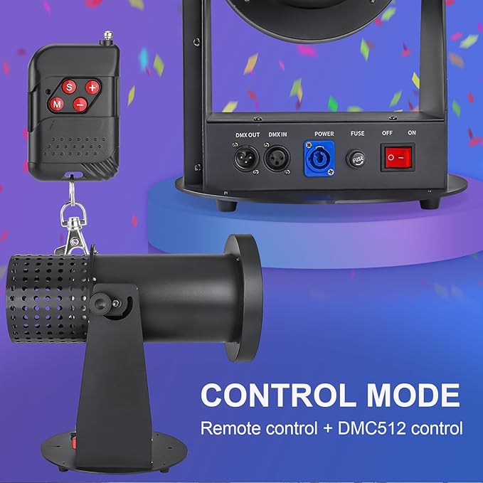 LED Confetti Machine, 1500W Electric Confetti Lights Confetti Blower with Remote Control Digital Confetti Cannon for DJ Parties, Nightclubs, Weddings, Stages, Concerts, Event Shows