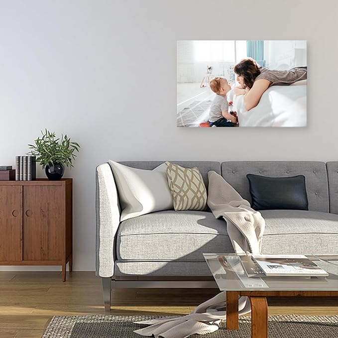 DBLAKI Personalized Custom Canvas Prints - Custom Framed Canvas Prints With Your Photos,Printed Photo To Canvas Wall Art Ideal for Home Decor Gifts Keepsakes 24" x16"