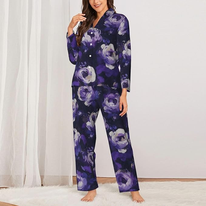 Retro Bee And Floral Women'S Pajama Sets Ultra-Soft Printed Sleepwear