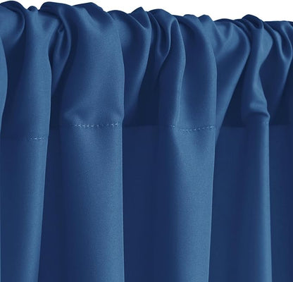 Hiasan Royal Blue Backdrop Curtains for Parties, Polyester Photography Backdrop Drapes for Family Gatherings, Wedding Decorations, 5ftx7ft, Set of 2 Panels