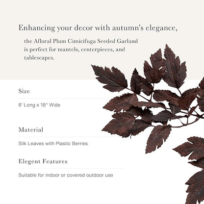 Afloral Plum Cimicifuga Seeded Garland - 6'