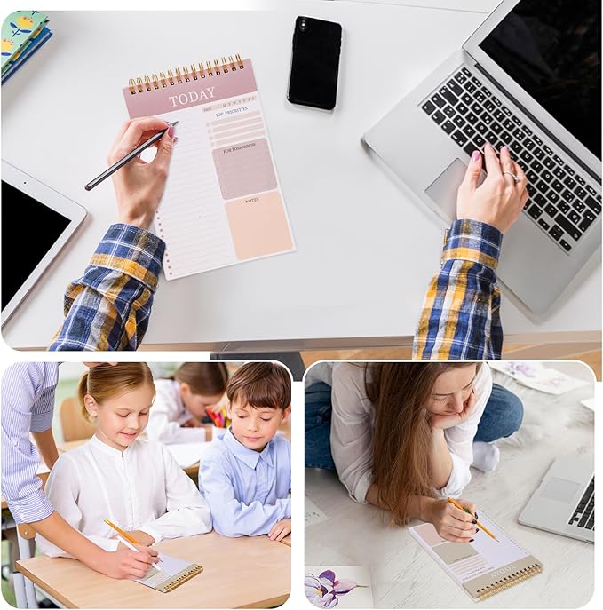 2 Packs To Do List Notepad, Total 208 Pages To Do List Notebook A5 Undated Daily Planner Notepad with Task Checklist Home Office School Supplies