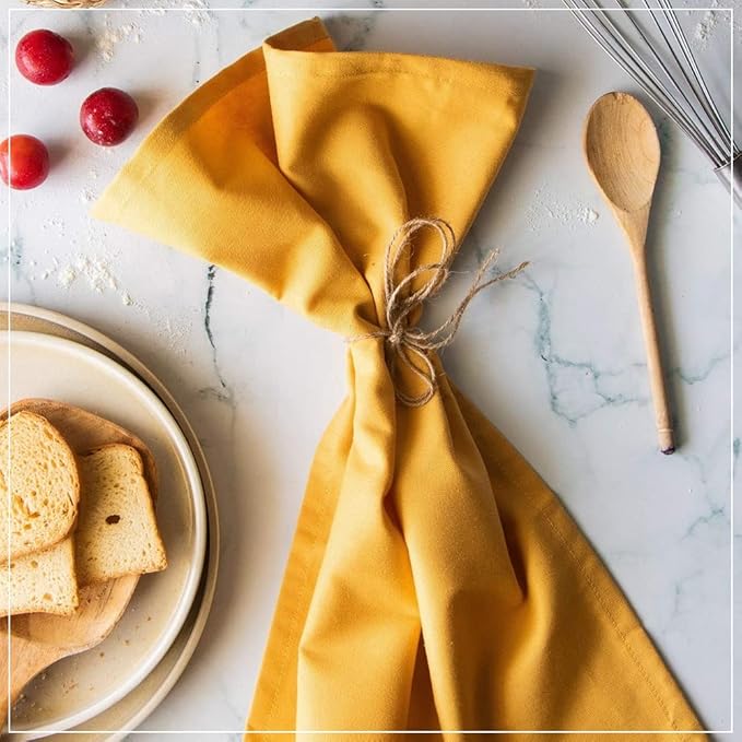 Mustard Yellow Cloth Dinner Napkins Cotton 18x18 in Washable Napkins Cloth|Reusable Spring Easter Basket Decor Pk of 6 Table Napkins Cocktail Party Wedding BBQ Hotel Cafe Cloth Napkins