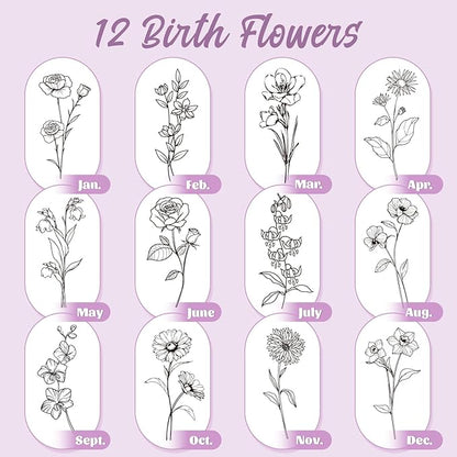 Personalized 20 Oz Stainless Steel Skinny Tumblers with Birth Flower & Name, 24 Colors - Perfect for Birthdays, Anniversaries, and More