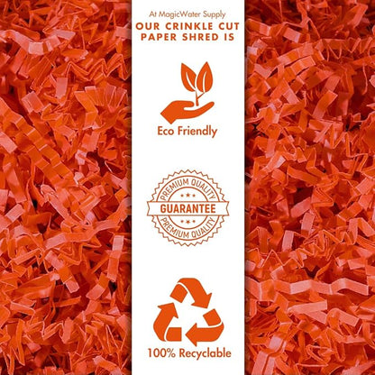MagicWater Crinkle Cut Paper for Gift Baskets - 2LB - Orange - Perfect for Shredded Paper Filler, Basket Filler, Gift Boxes, Bridesmaid Gifts, Christmas Stuffers & More – Ideal for All Occasions